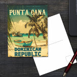 Postal Punta Cana República Dominicana Beach Vintage 80<br><div class="desc">Playas dominicanas de Punta Cana. Este diseño retro vintage es para surf ,  camping. Se puede regalar como regalo de Navidad a todos los amantes de la bahía y de la playa.</div>