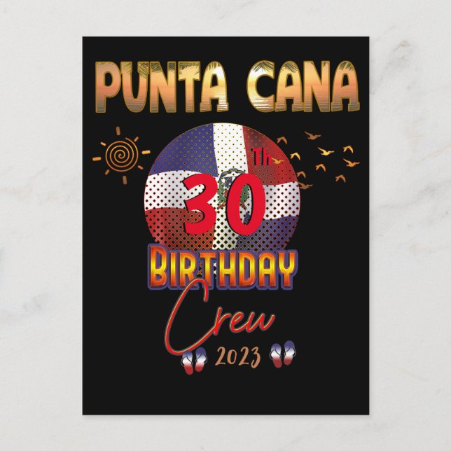 Postal Punta Cana República Dominicana Cumpleaños  (Anverso)