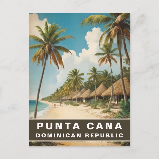 Postal Punta Cana República Dominicana Viaje Retro Vintag (Anverso)