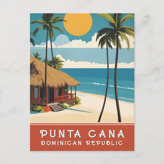 Postal Punta Cana República Dominicana Viaje Retro Vintag (Anverso)