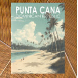 Postal Punta Cana República Dominicana Vintage de Viajes<br><div class="desc">Diseño artístico vectorial de Punta Cana. La zona de Bávaro y Punta Cana se combinan para formar lo que se conoce como La Costa del Coco,  o la Costa del Cocotal,  una zona de lujosos complejos todo incluido.</div>
