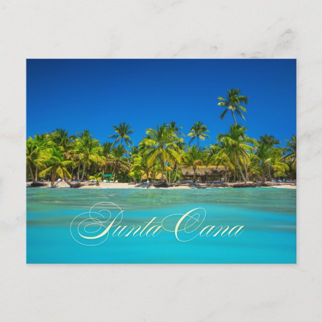 Postal Punta Cana Tropical Palm Trees on Sandy Beach View (Anverso)