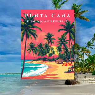 Postal Punta Cana Vintage República Dominicana Playa Viaj