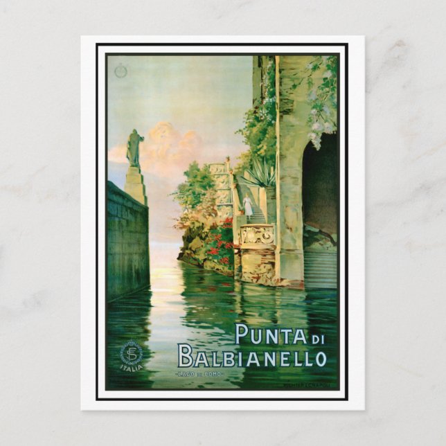 Postal Punta Di Balbianello y Lago de Como (Anverso)