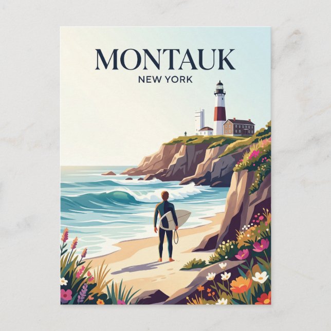 Postal Punta Montauk Nueva York (Anverso)