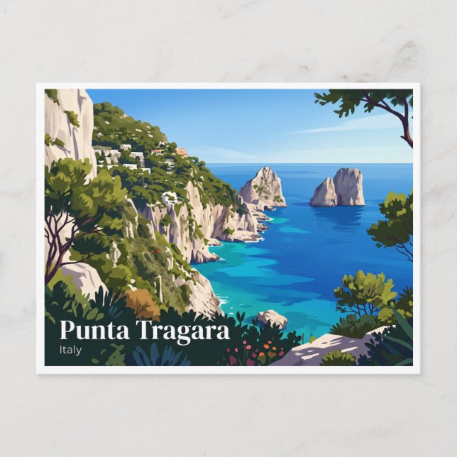 Postal Punta Tragara Capri Italia (Anverso)