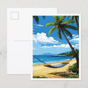 Postal Punta Uva Beach Costa Rica ilustracion de viajes