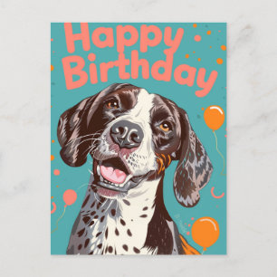 Postal Puntero alemán de pelo corto Feliz Cumpleaños 