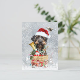 Postal Puntero con cable, Navidades de perros