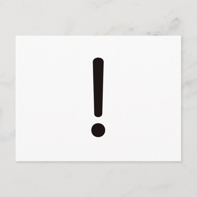 Postal ¡Punto de exclamación! Rojo azul negro (Anverso)