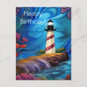 Postal Punto de faro Cumpleaños 