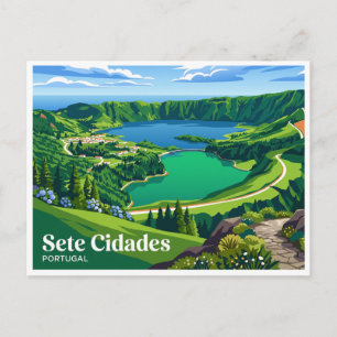 Postal Punto de observación Lagoa das Sete Cidades Portug