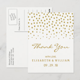 Postal Punto de Polka de Oro - Blanco y Oro - Boda Gracia