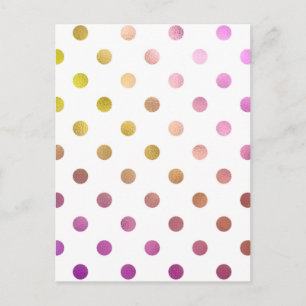 Postal Punto de polka rosa múltiple, moda, chica, patrón,