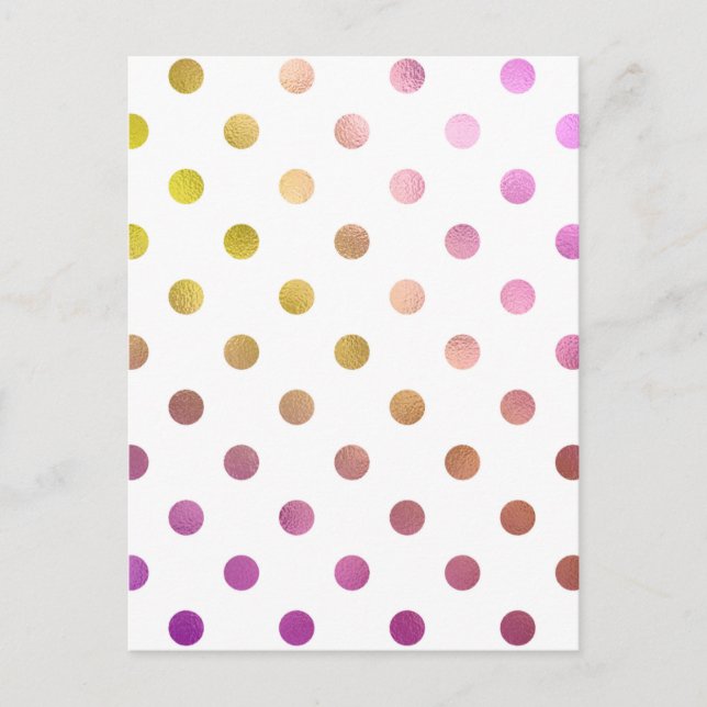 Postal Punto de polka rosa múltiple, moda, chica, patrón, (Anverso)