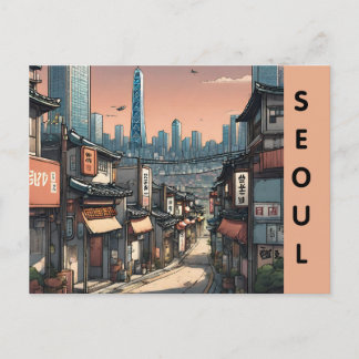 Postal Punto de referencia de la ciudad de Vintage seúl e