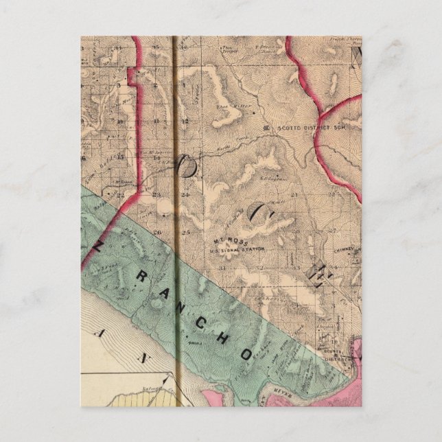 Postal Punto de Sal, Océano, Mendocino, secuoya, Bodega (Anverso)