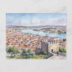 Postal Punto de Vista del Castillo de Lisboa Portugal Via