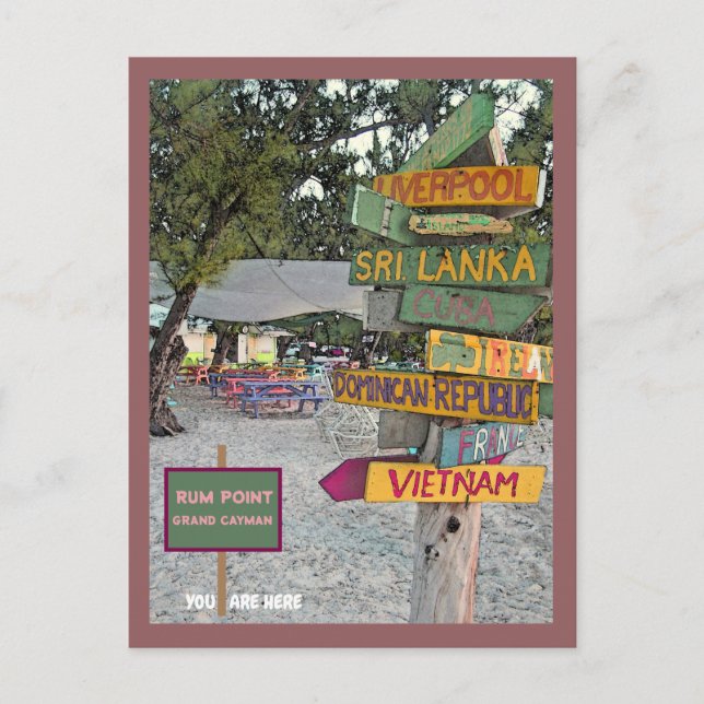 POSTAL PUNTO RUM, ISLAS GRANDES CAYMAN (Anverso)