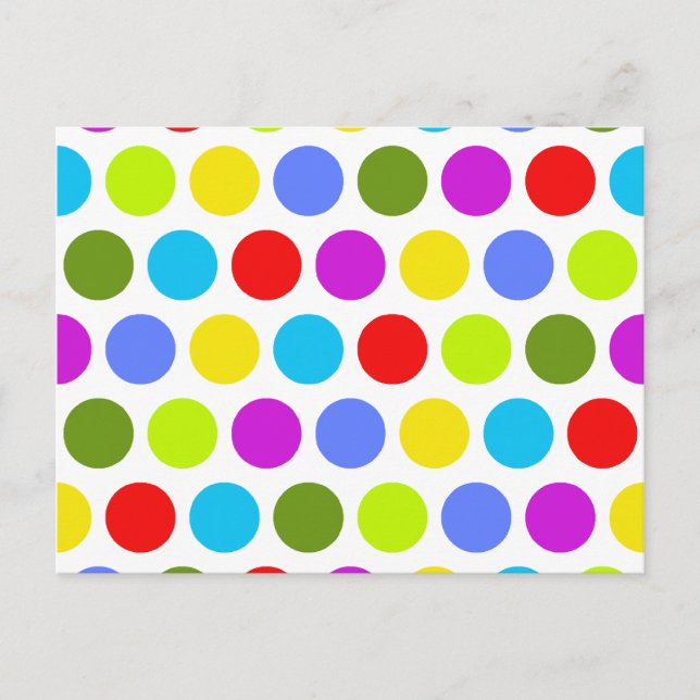 Postal Puntos de colores brillantes (Anverso)