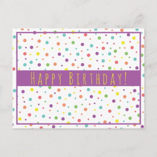 Postal Puntos de Cumpleaños Feliz Cumpleaños