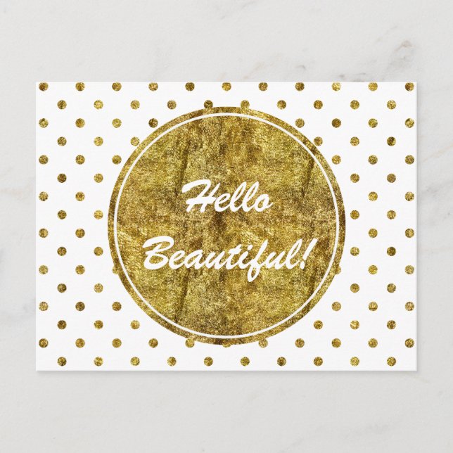Postal Puntos de Glam Gold de moda (Anverso)
