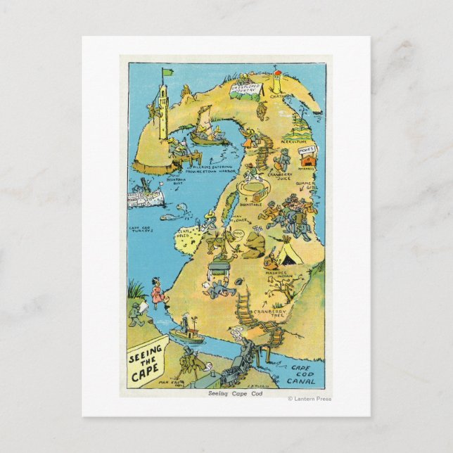 Postal Puntos de interés personalizados en Cape Cod (Anverso)