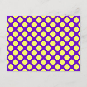 Postal Puntos de Polka Amarillo con fondo morado STaylor