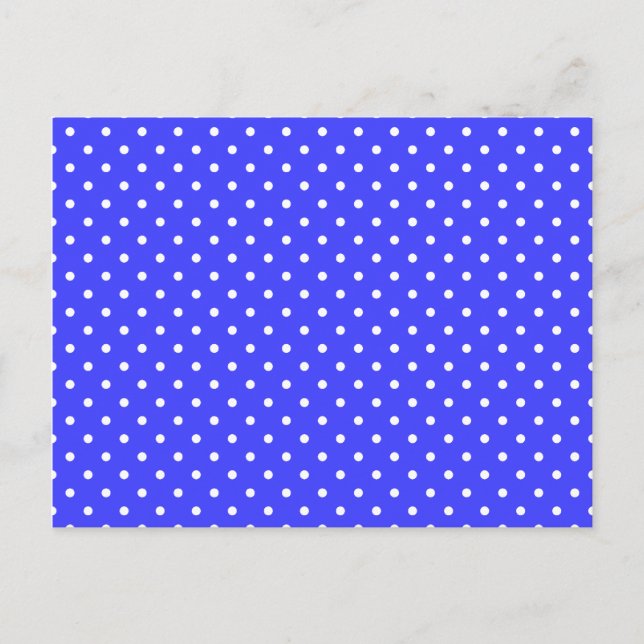 Postal Puntos de polka azul y blanco (Anverso)