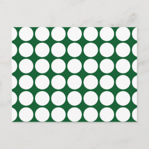 Postal Puntos de Polka Blanco sobre el Verde