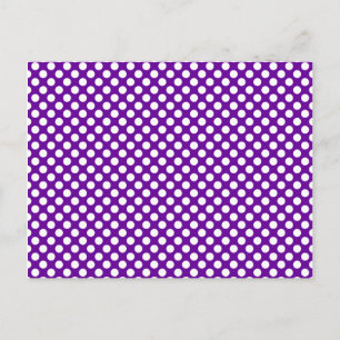 Postal Puntos de Polka Blanco y Morado