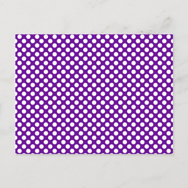 Postal Puntos de Polka Blanco y Morado (Anverso)