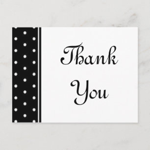 Postal Puntos de polka blancos y negros