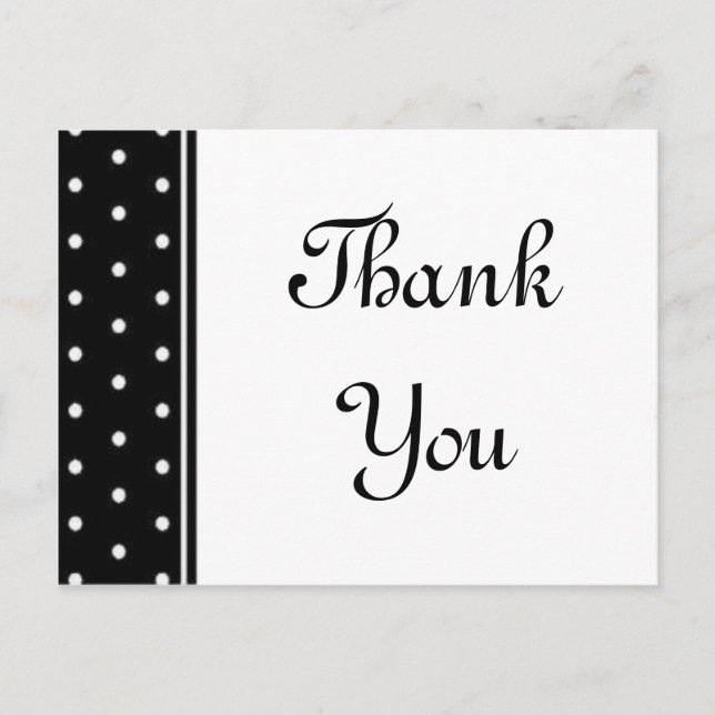 Postal Puntos de polka blancos y negros (Anverso)