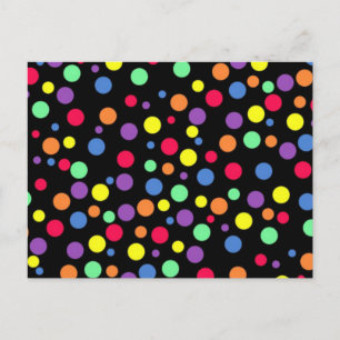 Postal Puntos de polka de colores vivos