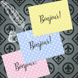 Postal Puntos de polka en amarillo