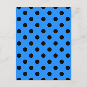 Postal Puntos de Polka - Negro sobre azul de Dodger