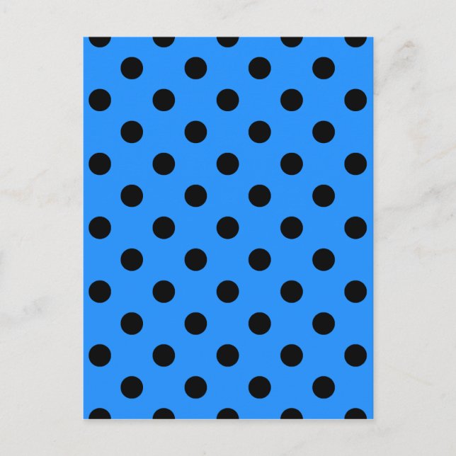 Postal Puntos de Polka - Negro sobre azul de Dodger (Anverso)