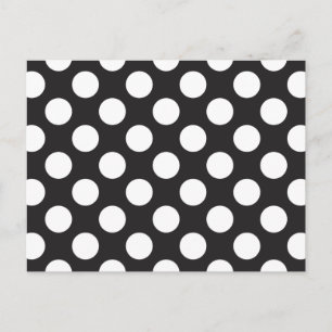 Postal Puntos de polka negros y blancos