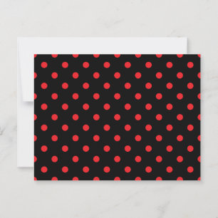 Postal Puntos de polka negros y rojos