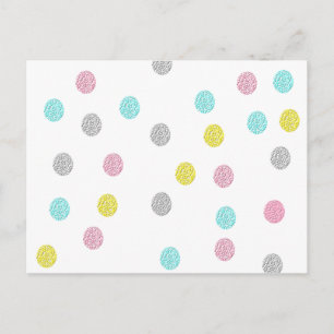 Postal Puntos de Polka Pastel