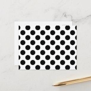 Postal Puntos de polka, patrón de puntos de polka, negro