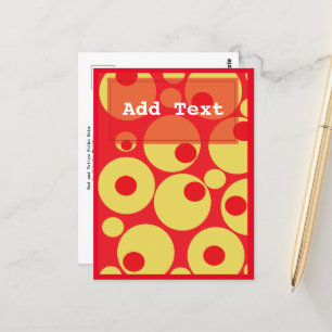 Postal Puntos de Polka Rojo y Oro