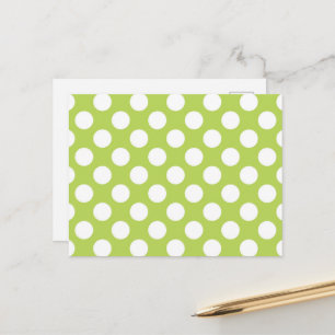 Postal Puntos de Polka Verde, Patrón De Punto De Polka, P