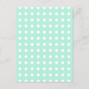 Postal puntos de polka verde y blanco