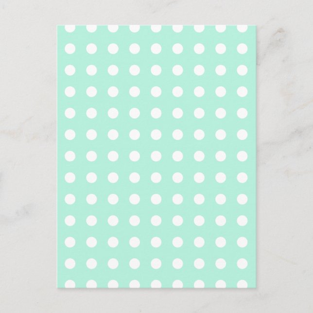 Postal puntos de polka verde y blanco (Anverso)