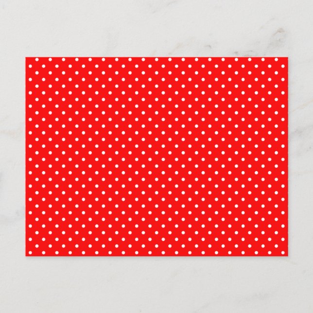 Postal Puntos diminutos rojos y blancos (Anverso)