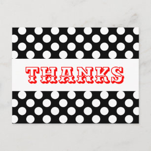 Postal Puntos Negros y Blancos Rojo Gracias Boda
