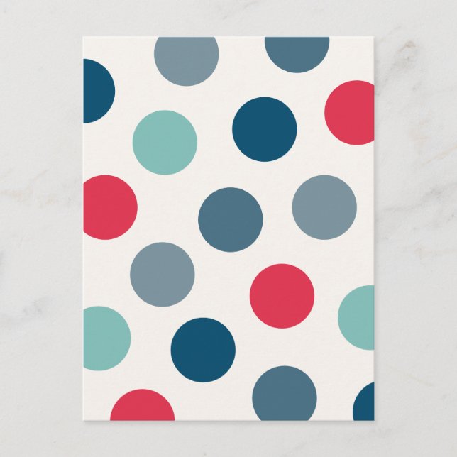 Postal Puntos retro aleatorios de polka (Anverso)