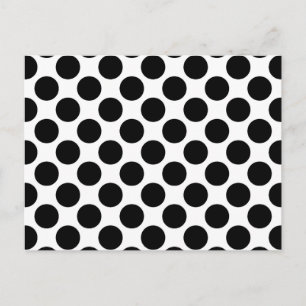 Postal Puntos retro grandes - blanco y negro